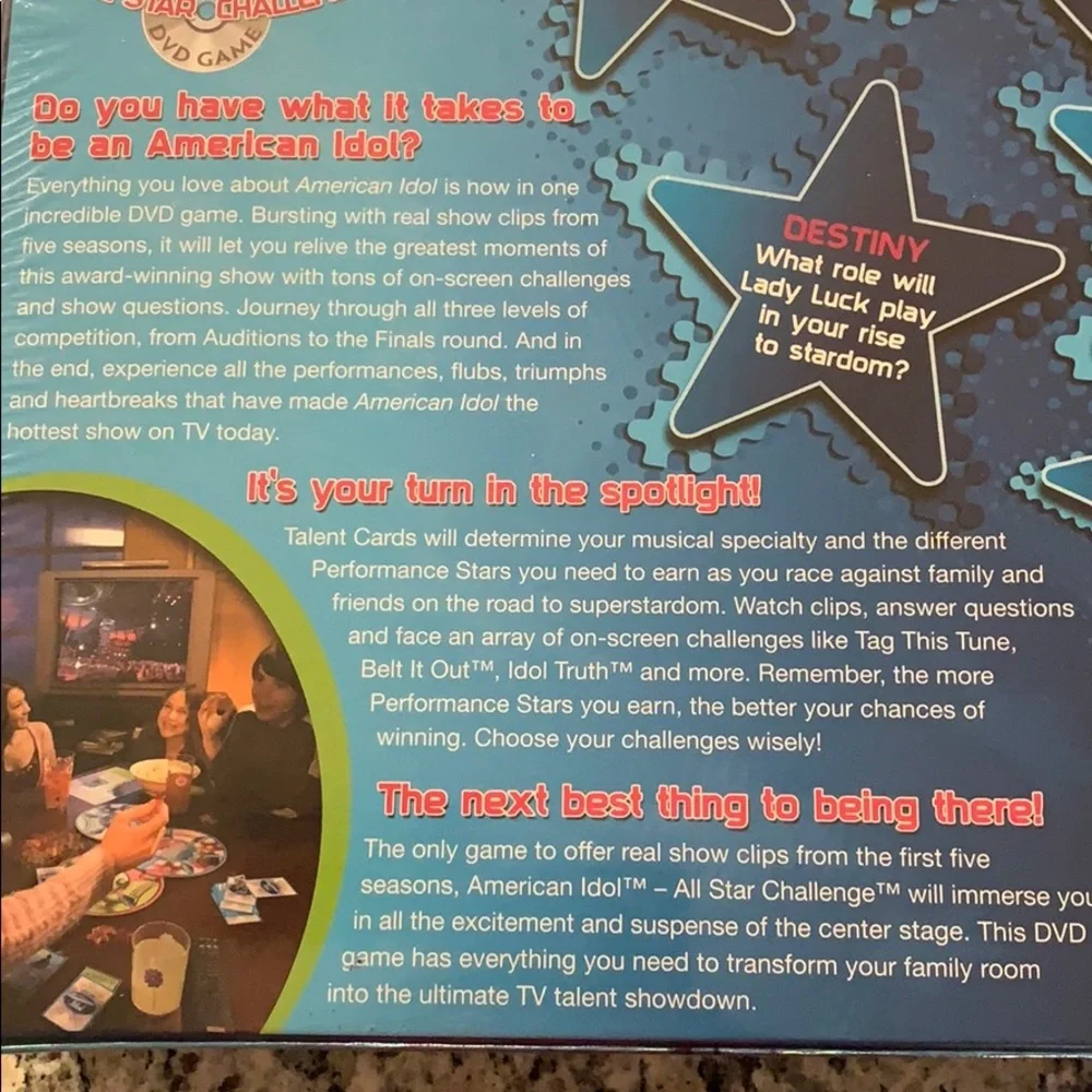 2006 American Idol All Star DVD Party Game New Sealed